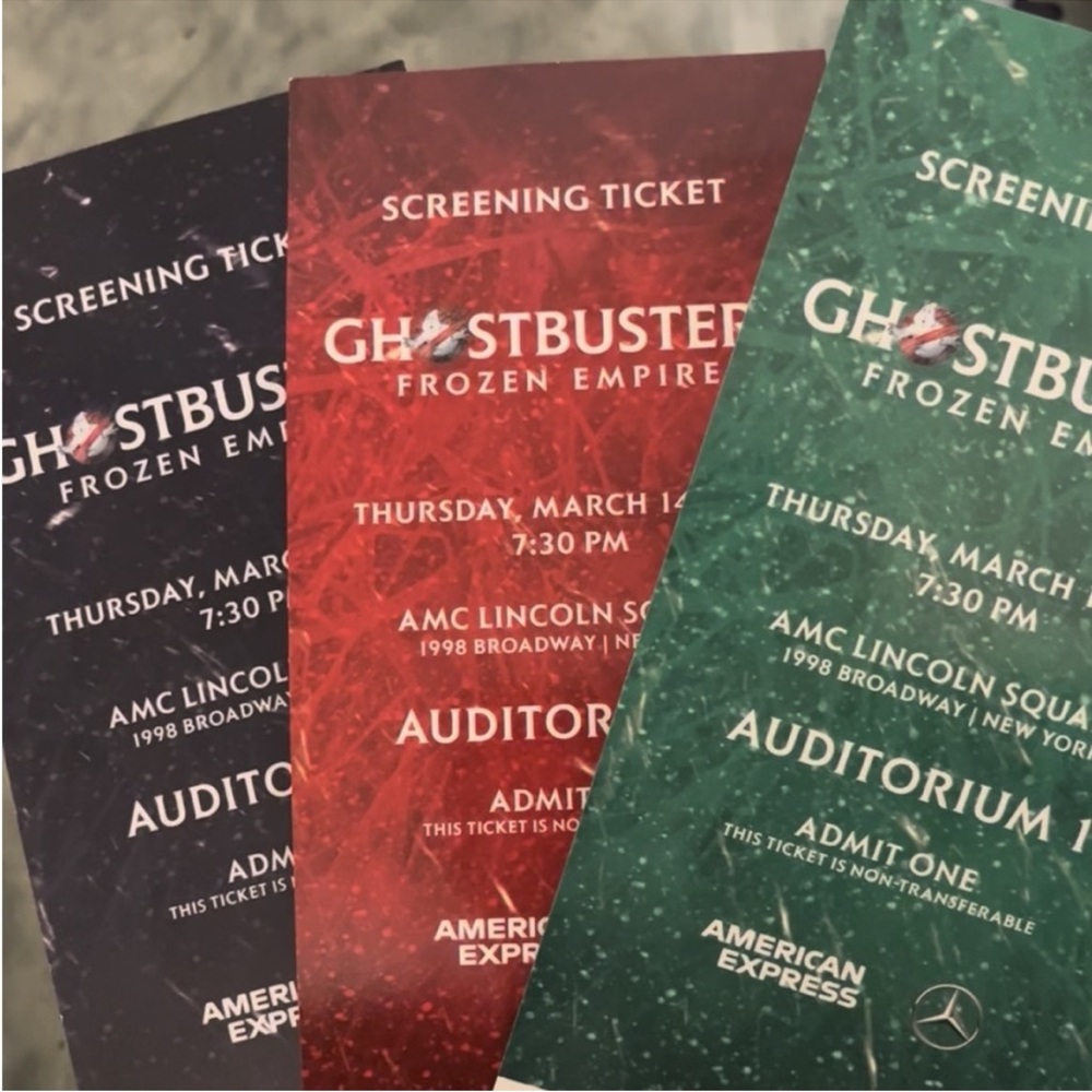 GHOSTBUSTERS Frozen Empire ALL 3 World Premiere Tickets Ghost Buster Bill Murray